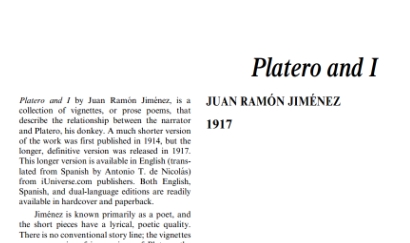نَقدِ رُمانِ Platero and I by Juan Ramon Jimenez