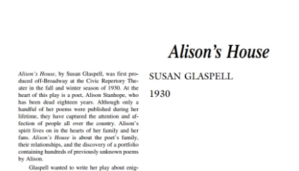 نقد نمایشنامه Alison’s House by Susan Glaspell