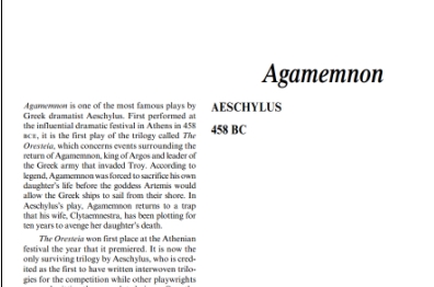 نقد نمایشنامه Agamemnon by Aeschylus