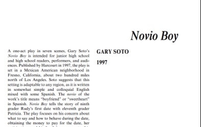 نقد نمایشنامه Novio Boy by Gary Soto