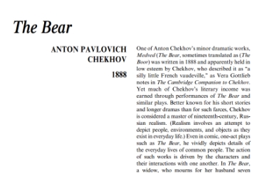 نقد نمایشنامه The Bear by Anton Chekhov