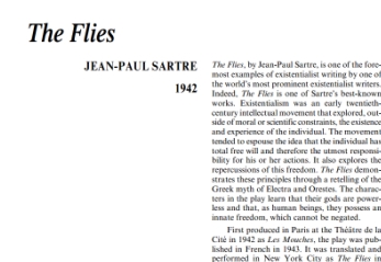 نقد نمایشنامه The Flies by Jean-Paul Sartre