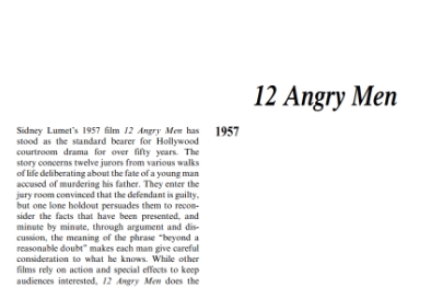 نقد نمایشنامه Angry Men by Sidney Lument