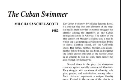 نقد نمایشنامه The Cuban Swimmer by Milcha Sanchez-Scott