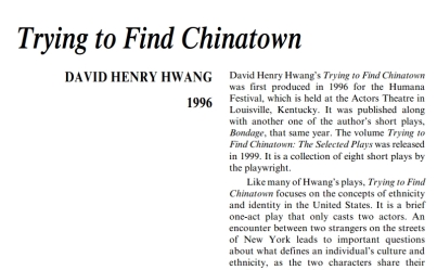 نقد نمایشنامه Trying to Find Chinatown by David Henry Hwang