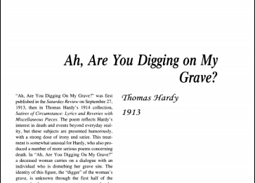 نَقدِ شعر Ah, Are You Digging On My Grave by Thomas Hardy
