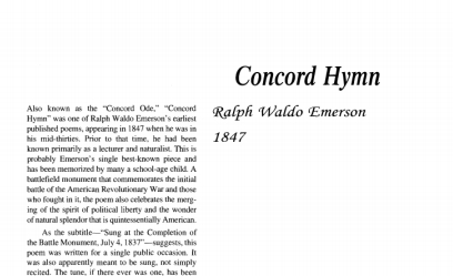 نقد شعر Concord Hymn by Ralph Waldo Emerson