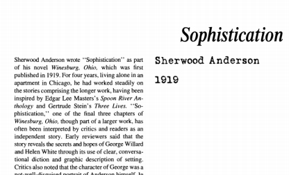 نقد داستان کوتاه Sophistication by Sherwood Anderson
