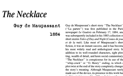 نقد داستان کوتاه The Necklace by Guy de Maupassant