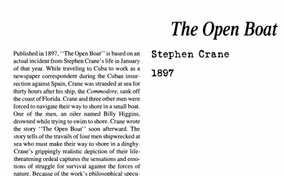 نقد داستان کوتاه The Open Boat by Stephen Crane