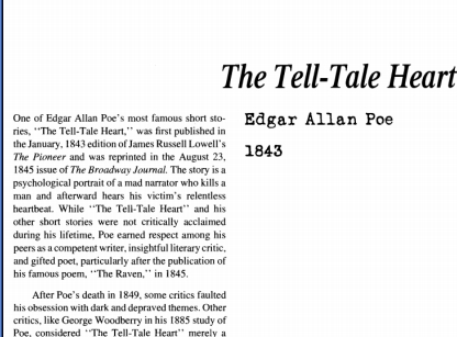 نقد داستان کوتاه The Tell-Tale Heart by Edgar Allan Poe