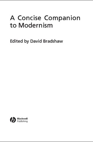 A Concise Companion to  Modernism  by David Bradshaw