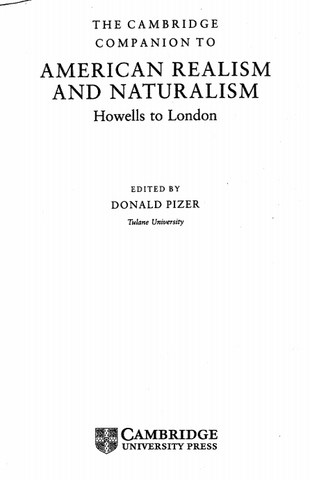 The Cambridge Companion to American Realism and Naturalism by Donald Pizer