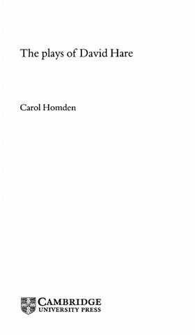 The Plays of David Hare by Carol Homden
