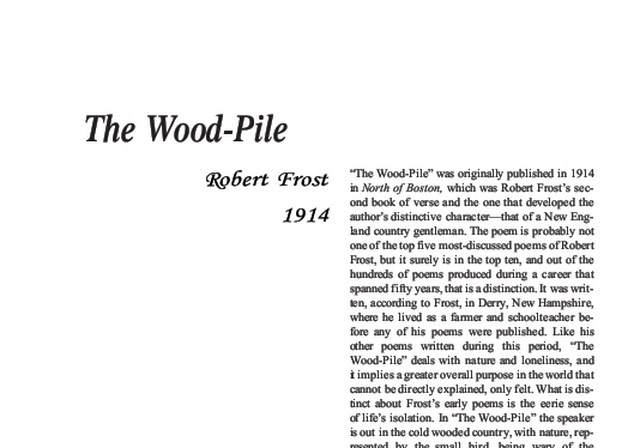 نقد شعر The Wood-Pile by Robert Frost