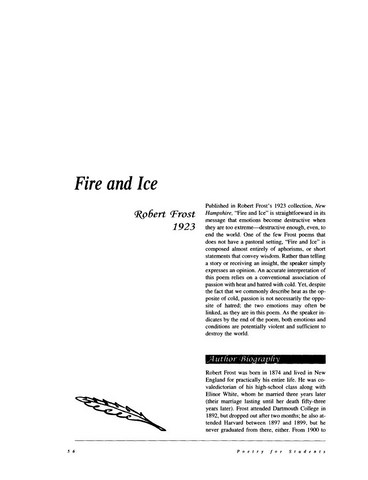 نقد شعر   Fire and Ice by Robert Frost