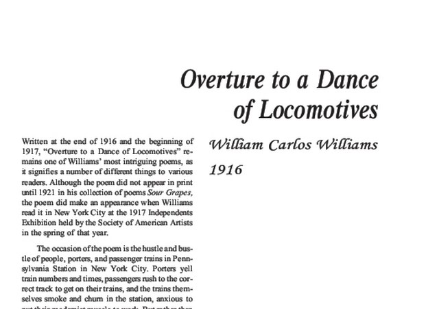 نقد شعر   Overture To A Dance Of Locomotives by William Carlos Williams