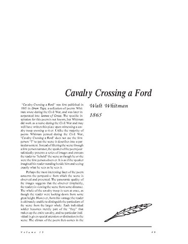 نقد شعر  Cavalry Crossing a Ford by Walt Whitman