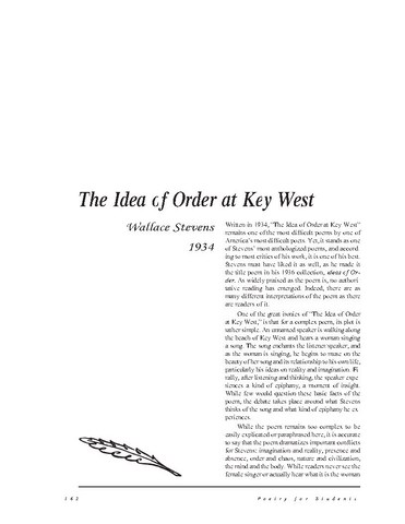 نقد شعر   The Idea of Order at Key West