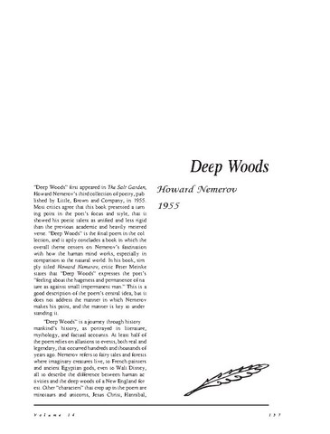 نقد شعر   Deep Woods by Howard Nemerov