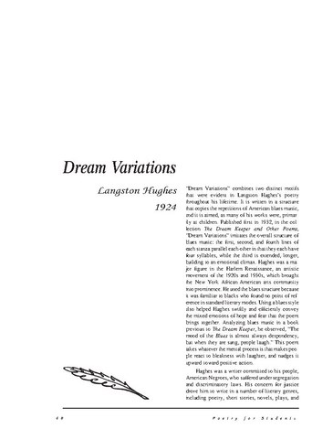 نقد شعر   Dream Variations by Langston Hughes