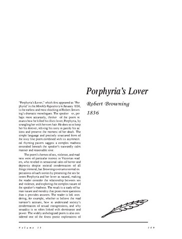 نقد شعر Porphyrias Lover by Robert Browning
