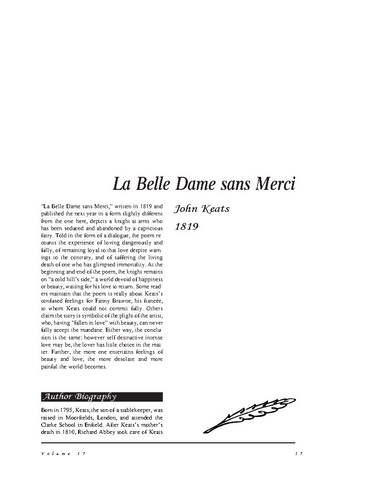 نقد شعر   La Belle Dame Sans Merci by John Keats