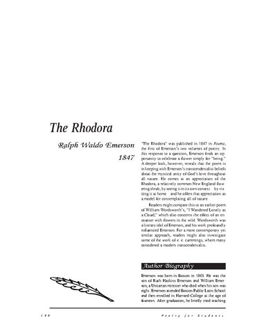 نقد شعر   The Rhodora by Ralph Waldo Emerson
