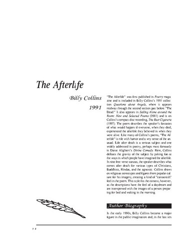 نقد شعر   Writing in the Afterlife by Billy Collins