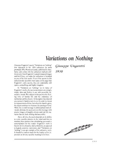 نقد شعر Variations On Nothing Poem by Giuseppe Ungaretti