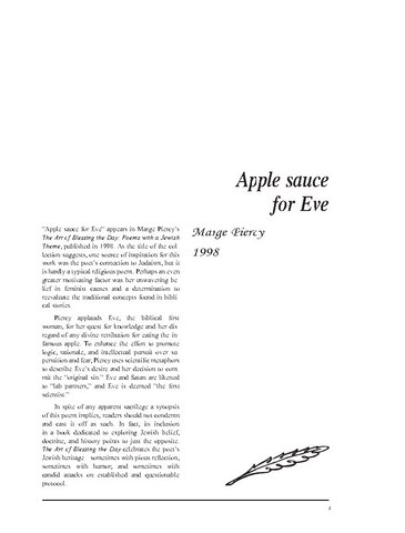 نقد شعر   Apple Sauce for Eve by Marge Piercy