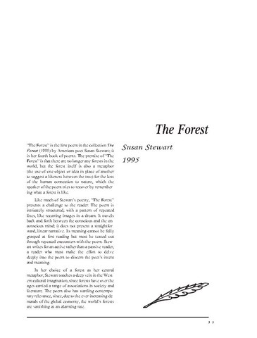 نقد شعر   The Forest by Susan Stewart