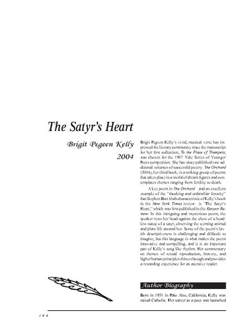 نقد شعر   The Satyrs Heart by Brigit Pegeen Kelly