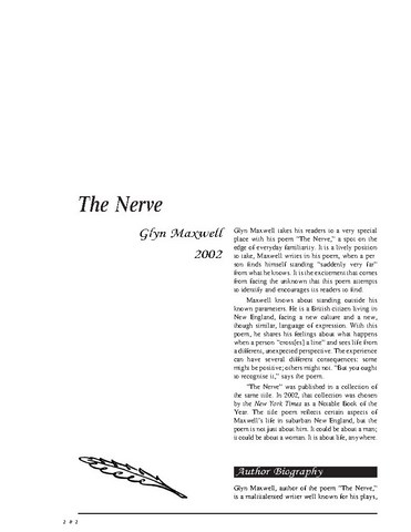 نقد شعر   The Nerve by Glyn Maxwell