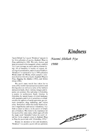 نقد شعر   Kindness by Naomi Shihab Nye