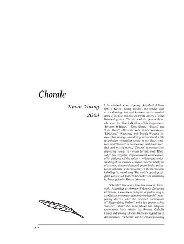 نقد شعر Chorale by Kevin Young