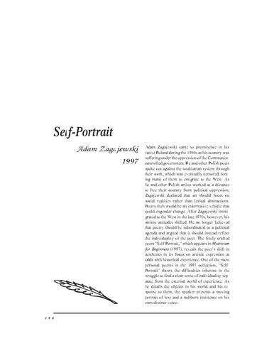 نقد شعر   Self-Portrait by Adam Zagajewski