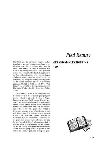 نقد شعر   Pied Beauty by Gerard Manley Hopkins