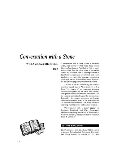 نقد شعر   Conversation with a Stone, By Wislawa Szymborska