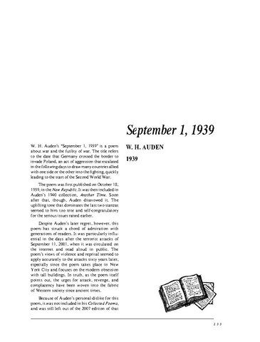 نقد شعر   September 1, 1939 by W. H. Auden