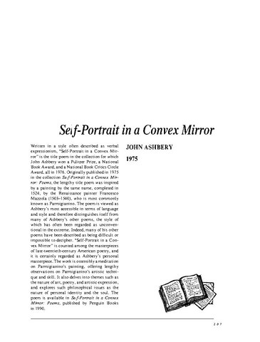 نقد شعر   Self-Portrait In A Convex Mirror Poem by John Ashbery