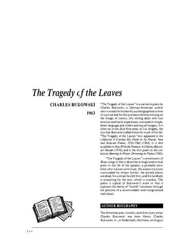 نقد شعر   The Tragedy of the Leaves by Charles Bukowski