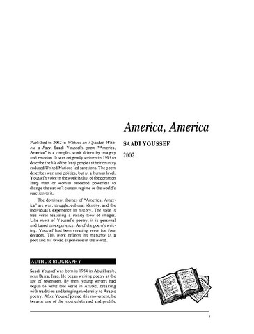 نقد شعر   America, America by Saadi Youssef