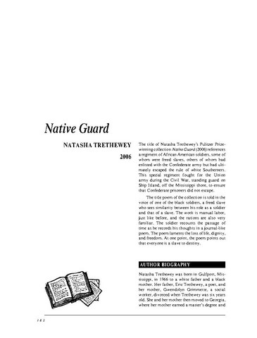 نقد شعر   Elegy for the Native Guards by Natasha Trethewey