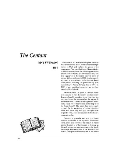 نقد شعر   The Centaur by May Swenson