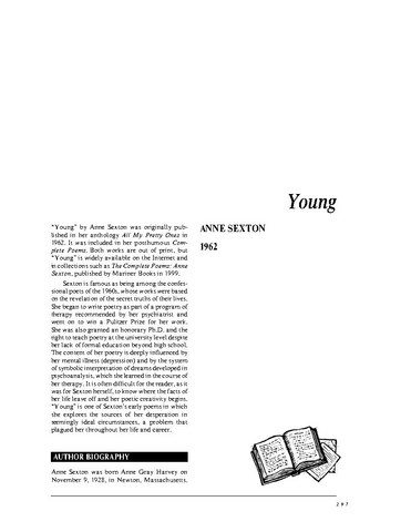 نقد شعر   Young  by Anne Sexton