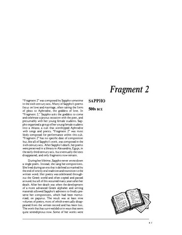 نقد شعر   Fragment 2 by Sappho