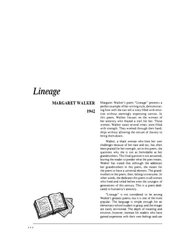 نقد شعر Lineage by Margaret Walker
