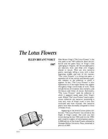 نقد شعر   The Lotus Flowers by Ellen Bryant Voigt
