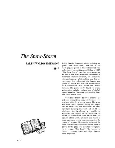 نقد شعر  The Snow-Storm by Ralph Waldo Emerson